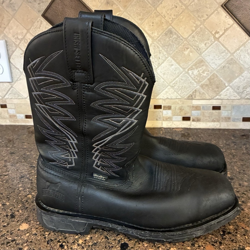 Irish Setter Marshall Men 8EE Black Square Steel Toe Work Boots Waterproof 83956